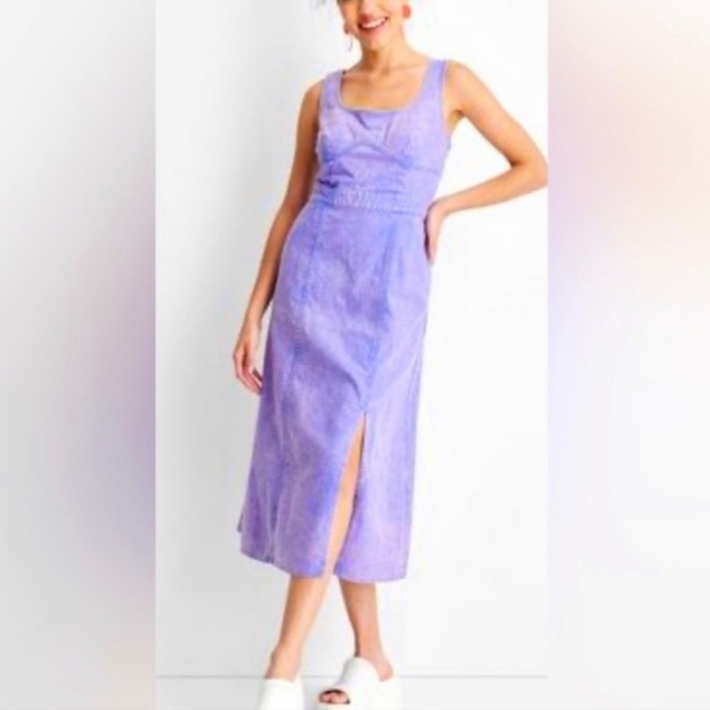 Future Collective Violet Corseted Denim Dress